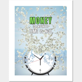 Alarm Clock Money is Infinite Motivational Quote Posters and Art